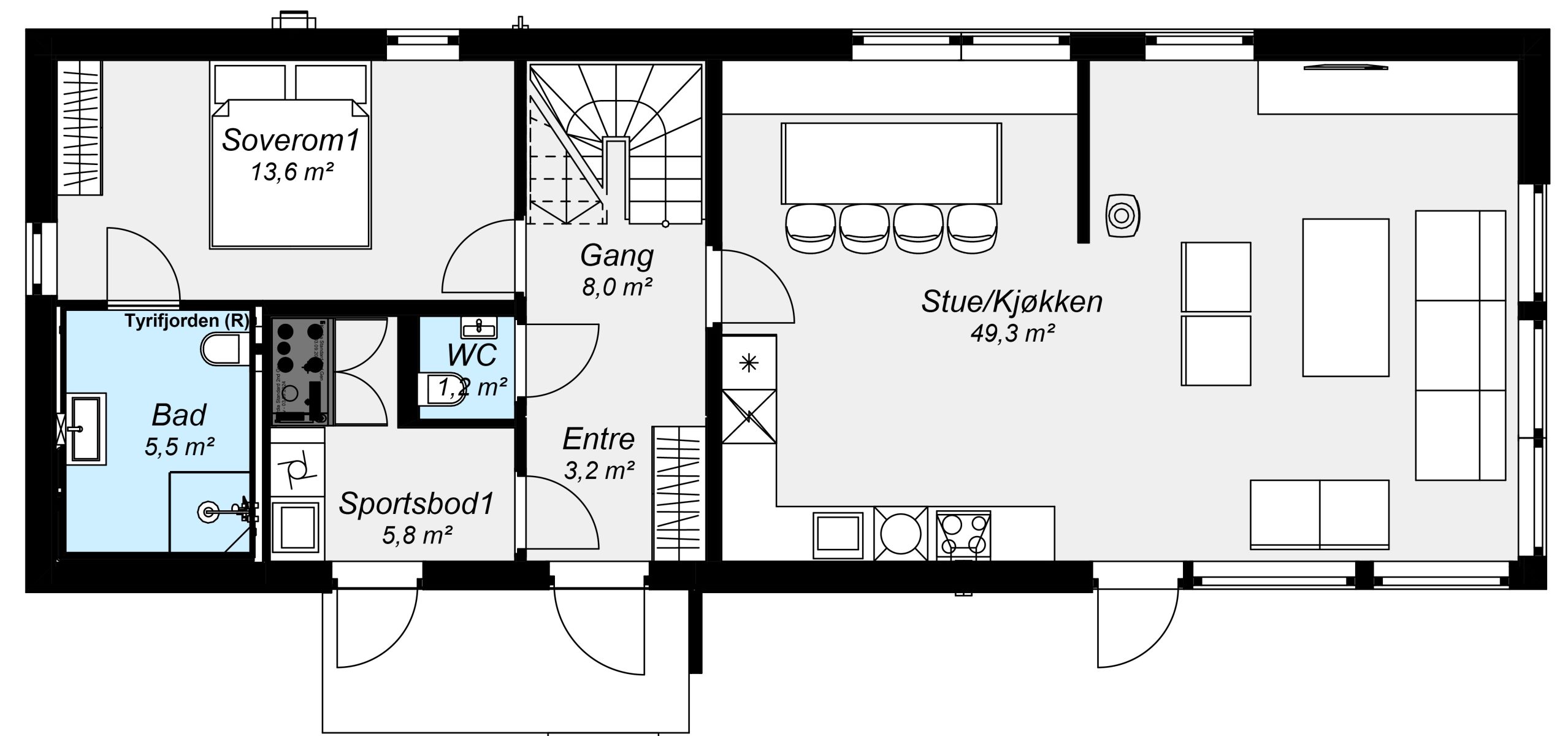1. etasje - 112,5 m²